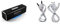 MusicMan MA Lautsprecher (MP3-Player, Soundstation & Radio, USB, Line-In) schwarz & MusicMan USB Kabel Ladekabel + Jack Kabel für MusicMan MA & MusicMan MA Display & DAB BT Soundstation BTX-29