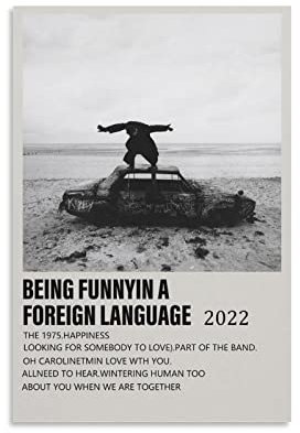 Poster The 1975 Being Funny in A Fremdsprache, Albumcover, Poster, Leinwandkunst, Poster, Wandkunst, moderne Familienschlafzimmer-Dekoration, Poster, rahmenlose Version, 30 x 45 cm