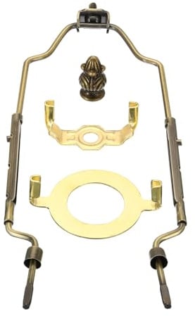 PATIKIL 8 9 10 11 Inch Lamp Harp Kit with Finial, Adjustable Lamp Shade Bracket Holder with 3/8 IP E26 Light Base for Table Floor Lamp Lighting, Bronze