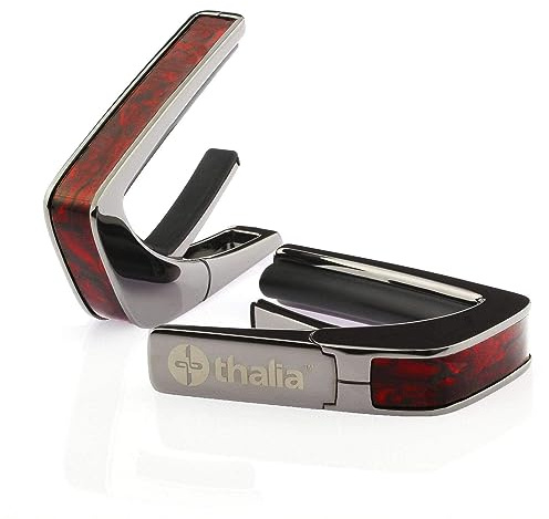 Thalia Exotic Shell Series Kapodaster mit schwarzem Chrom-Finish und Crimson Paua Einlage
