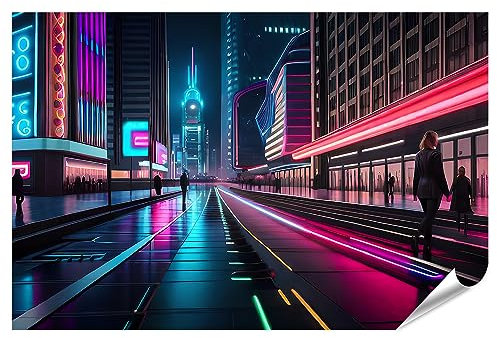 islandburner XXL Bild Poster Neon Ostereier in Cyberpunk Ästhetik schaffen EIN einzigartiges Konzept Premium Bilder Fotodruck Jerk-PKL