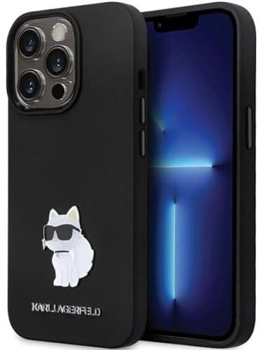 Karl Lagerfeld KLHCP13LSMHCNPK Hülle für iPhone 13 Pro / 13 6.1 Schwarz hardcase Silicone C Metal Pin