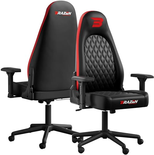BraZen President Elite PC Gaming Chair Computer Gaming Chair Office Gaming Ergonomic Chair Adult Gaming Chair For Adults Gaming PC Chair For Adults Racing Chair - Black Gaming Chair Red Gaming Chair