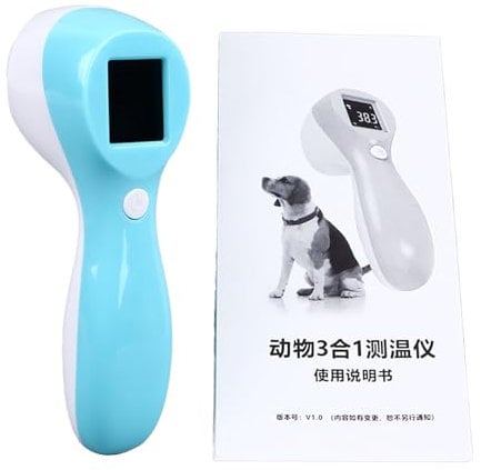 Zerodis Stirnthermometer, Digitales Haustier-Thermometer, Infrarot, Berührungslos, Hohe Genauigkeit, 3-in-1-Tierthermometer für Haustiere, Katzen, Hunde, Rinder, Schafe, Schweine