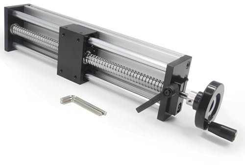 Befenybay 250mm Effective Travel Length Double Optical Axis Guide Ballscrew SFU1605 Hand Crank for DIY CNC Router Parts X Y Z Linear Stage Actuator