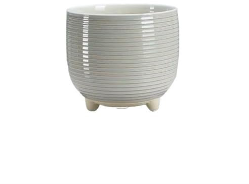 HASMI Blumentöpfe Einfach mit Füßen atmungsaktiv Senior Sense von großen speziellen Keramik-Blumentöpfen for den Heimgebrauch Lovely Pflanzkübel (Color : Grigio, Size : Small)