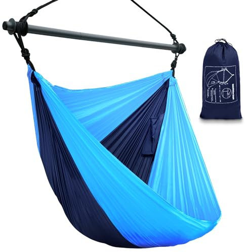 Hängemattenstuhl, tragbare Outdoor-Hängeseilschaukel, max. 227 kg, zusammenklappbarer und leichter Nylon-Fallschirm-Hängemattenstuhl für drinnen, Rucksackreisen, Reisen, Hinterhof, Terrasse, Wandern
