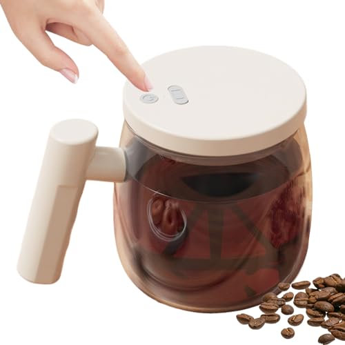 Tasse d'auto-mélange, tasse de café auto-remuant 13,5 ox à vitesse de mélange électrique en verre en verre autonome agrippant tasse de café avec couvercle, USB Charging des tasses de mélange en