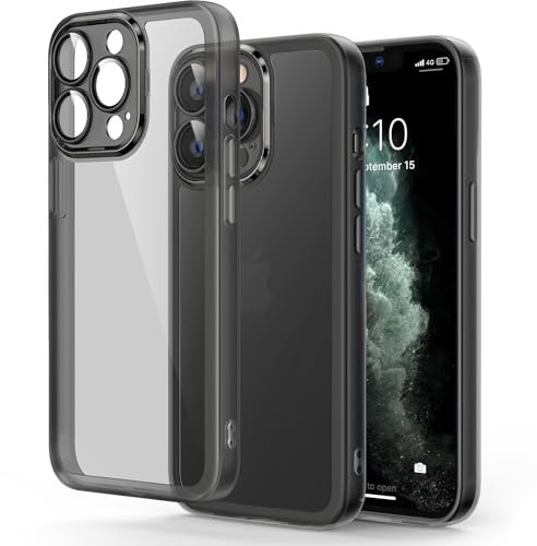 Honeyview Colored Clear Case for iPhone 11 Pro Max with Matte Border, Non-Yellowing, Shockproof, Armour Phone Cover for Apple iPhone 11 Pro Max - Black