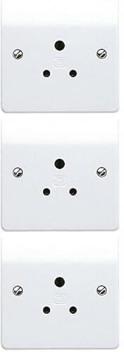 MK K771WHI 5 amp 1-Gang Round-Pin Socket, K771 WHI (Pack of 3)