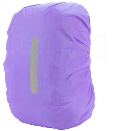 PINEPAN Regenhülle für Schulrucksäcke, wasserdicht und schmutzabweisend mit Reflektoren lila 35L