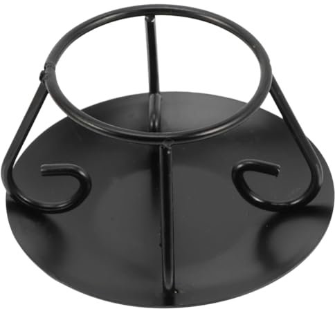 Rordigo Trivet Open Fire Tripod Smudged Tea Kettle Boiler Pot Holder Teapot Warmer Burner Ring Stand Black 1pc
