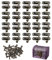 20Pcs Antique Right Latch Hook Mini Box Clasp Bronze Turn Button Latch Vintage Style Lock Latches Swing Lock Clasp with Matching Screws for DIY Wine Gift Jewellery Wooden Boxes Decoration