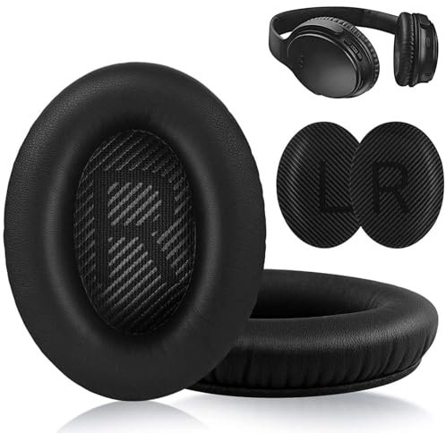 Professionelle Ersatz Ohrpolster für Bose, Ersatzpolster für Bose Kopfhörer, Weiche Ersatz Ohrpolster für Bose, Ersatz Ohrpolster Polster für Bose, Für Bose QC35/25/15 Kopfhörer (Paar Schwarz)