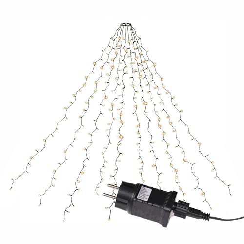 NIPACH 280 LED warm weiß Weihnachtsbaum-Lichterkette mit Trafo und 8 Funktionen
