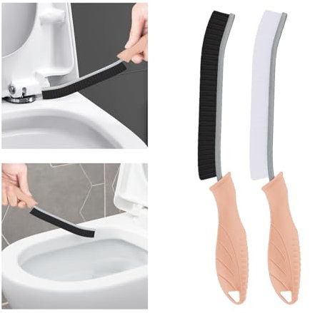 TQRR Escobillas de Baño-Cepillo Limpieza Hogar, Multifuncional Cepillo Limpieza Cerdas Duras, Inodoro, Bañera, Ranura de Puerta de Ventana y Herramientas de Limpieza (2, Rosa)