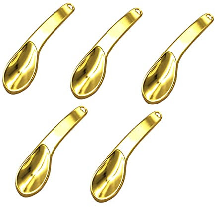 Healvian 5stücke Goldener Make-up-löffel Aus Zinklegierung Augencreme Und Gesichtsmaskenlöffel Hautpflege-tool Für Kosmetikzubehör