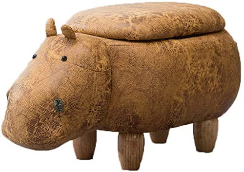 DLNTXFDG Fußhocker Fußhocker Aufbewahrungsboxen Ottomane Erwachsene Fußhocker Ruhesessel Tier Nilpferd Fußhocker Pouffes Multifunktionshocker Stuhl Für Wohnzimmer Schlafzimmer Wohnkultur St