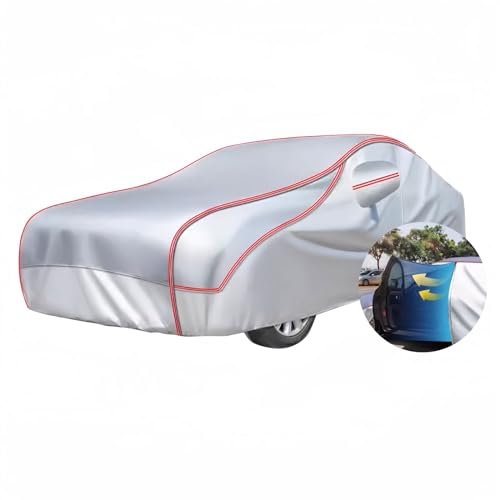Bâche de Voiture pour Audi A3 Sportback, Housse de Voiture complète imperméable pour Garage extérieur, Anti-grêle, Anti-poussière, Anti-Neige, résistante aux Rayures, avec Sac de Rangement(Silver)