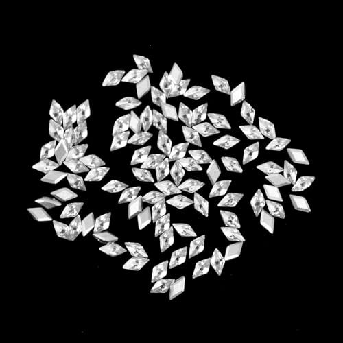 100 Stück Rauten Strasssteine für Nägel Glitzersteine Zirkon, 3mm Edelsteine Gems 3D Nail Art Kristalle Steine Nagel-Edelsteinen, Diamanten Charms für Nagelkunst Rhinestones Nailart Glitzer