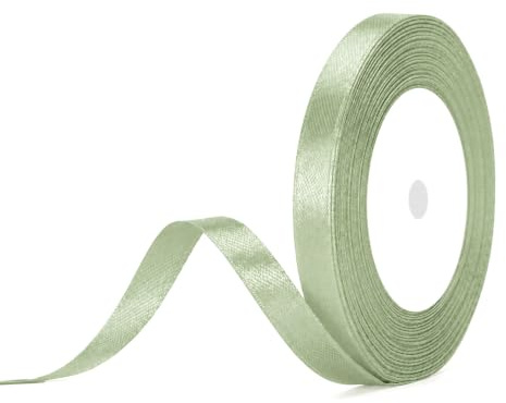 G2PLUS Sage Green Satin Ribbons, 10mm Gift Wrap Ribbon for Gift Wrapping, Crafting, Wedding, Christmas Party Deco