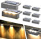 Solpex 8 lampade solari per esterni, luce bianca calda, luci solari impermeabili, illuminazione a LED per scale esterne, gradini, recinzioni, giardino, cortile, terrazza, grondaia, decorazione