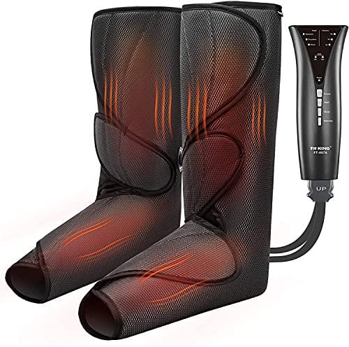 FIT KING Beinmassagegeräte mit Heizung, Fuß und Kalb Recovery Boots für Schmerz und Durchblutung Kompressionsmassage Lymphdrainage Gerät