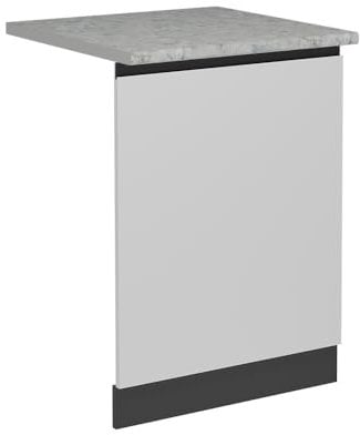 Vicco Panel Frontal del lavavajillas R-Line, Blanco, 60 cm, ET Mármol