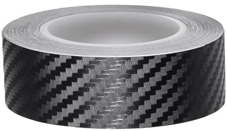 Juttzzei Carbon Folie Auto, 24mm x 10M Carbon Aufkleber, PVC Klebeband Auto, Carbon Aufkleber für Auto, Motorrad, Boot und Modellbau (Carbon Schwarz)