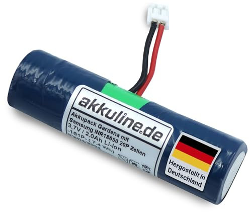 Akkuline Ersatz-Akku für Gardena ClassicCut Grasschere, 3,6V 2,0Ah Li-Ion, kein Löten, Stecker & Kabel - Gras- und Rasenschere Akku, Elektrische Grasschere - Leicht und Leistungsstark