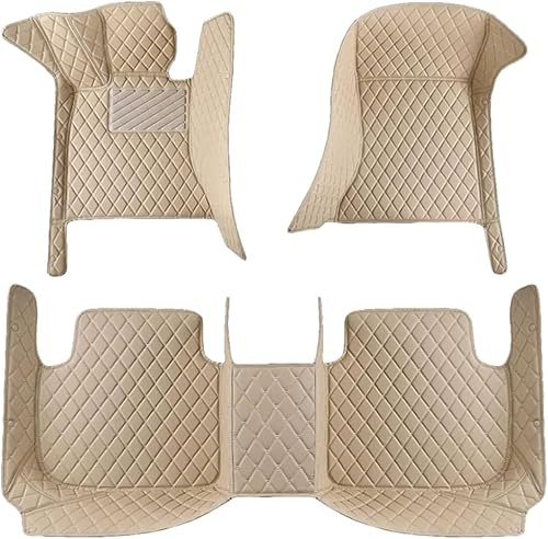 ZCHQF Auto Fußmatten für Forthing Yacht DFSK Forthing 4 U-Tour 2022 2023 2024 2025 (LHD), Bodenmatte Leder Anti-Rutsch Wasserdicht Allwetter Automatten Protect Zubehör,B-Beige