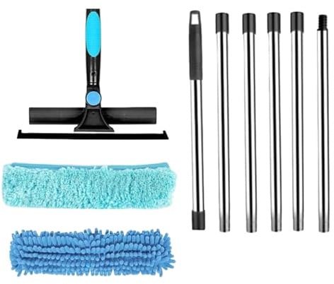 Plumeau Extensible, kit de plumeau télescopique à Grande portée | Accessoires de Nettoyage réutilisables pour Plafond, Ventilateur, Meubles, Maison, Murs