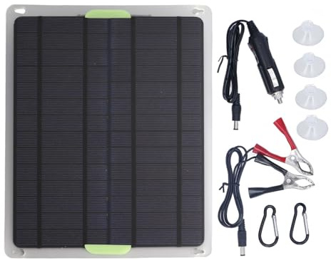Agatige Panneau Solaire Flexible, kit de Panneau Solaire 20W 12V 8,5 × 7,3 × 0,04 Pouce Portable Traffire Chargeur de Batterie Chargeur Batterie Voiture avec contrôleur Charge