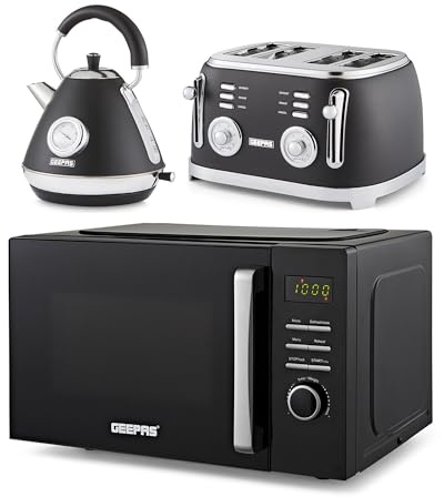 GEEPAS 23L Digital Microwave Oven, Kettle & Toaster Kitchen Combo Set (Kitchen Combo Set 6)