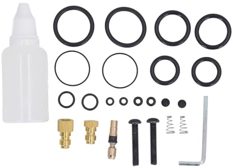 Air Compressor Seal Kit for 4500 PSI High Pressure Piston Pumps with 14 Pieces O Rings Washers Plugs Gaskets Springs Screws and Hex Wrench Set for Industrial Maintenance