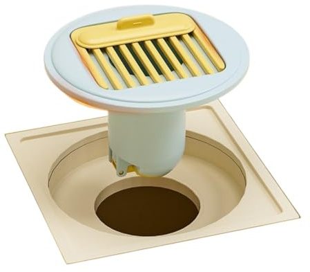 INF Kamm-Haarfilter Anti-Geruch Bodenablaufkern – Kunststoff mit magnetischer Abdeckung, kontaktloser Haarfänger, Anti-Backflow