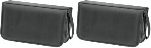 Hama CD Tasche für 120 Discs/CD/DVD/Blu-ray (Mappe zur Aufbewahrung, platzsparend für Büro, Wohnzimmer und Zuhause, Transport-Hüllen) Schwarz (Packung mit 2)