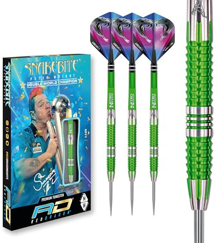 RED DRAGON Peter Wright Snakebite Mamba 2: 22g Tungsten Darts mit Flights und Schäfte