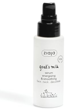 Ziaja Goat’s Milk Energising & Smoothing Face Serum, 50ml - Hydrating, Nourishing & Revitalising Formula for All Skin Types