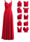 72styles Infinity Kleid mit Bandeau, wandelbares Brautjungfernkleid, lang, Übergröße, Mehrwege-Kleid, Twist-Wickelkleid, Rot/Ausflug, einfarbig (Getaway Solids), Einheitsgröße