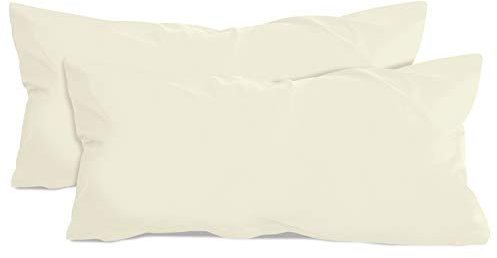 npluseins 2er Pack Baumwoll Kissenbezug - Jersey - viele Farben 1331.1812, ca. 40 x 80 cm, Natur
