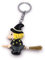 H-Customs Sorcière sur Balai Pendentif Porte-clé Fait Main Bois Noble Noble