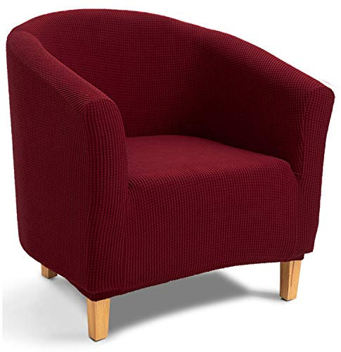 TIANSHU Sesselschoner Elastisch Sesselüberwurf, Modern Club Chair Stretch Sesselhusse, Universal Sofabezug für Einzelsofa, Bezug für Clubsessel (Weinrot)
