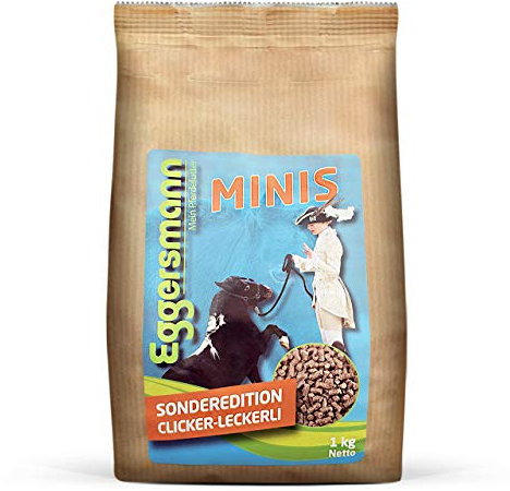 Eggersmann Minis – Kleine Pferdeleckerlis Clicker – Getreidefrei Leckerlies für Pferde und Ponies – 1 kg Beutel