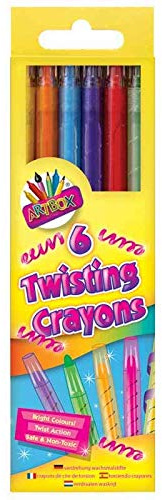 ART BOX 5078 6 Twist Action Crayons, Mixed