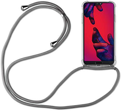 betterfon Hülle Kompatibel mit Huawei P20 | Handykette Smartphone Halskette Hülle mit Band | Handyhülle mit Kordel zum Umhängen Kompatibel für P20 | Grau