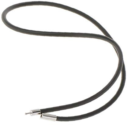 BYFRI Collier en Caoutchouc Noir Cordon avec Fermoir en Acier Inoxydable Colliers Silicone pour Adultes