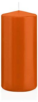 INNA-Glas Wachskerze Maeva, orange, 15cm, Ø 7cm, 63h - Made in Germany | Stumpenkerze - Windlicht Kerze