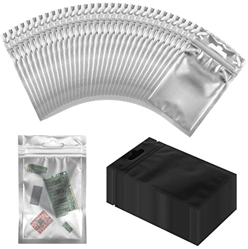 200 Pcs Wasserdicht Aluminiumfolie Taschen 11,8 x 7,5 cm Antistatische Tasche，Plastik Druckverschluss Tasche Mylar Taschen für Festplatten Elektronische Komponenten