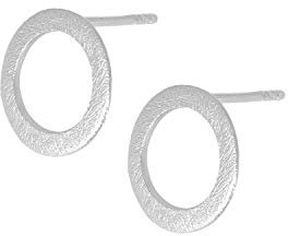Pernille Corydon Ohrringe Silber Small Open Coin - Ø 12mm Damen Ohrstecker Silber 925 - E169s